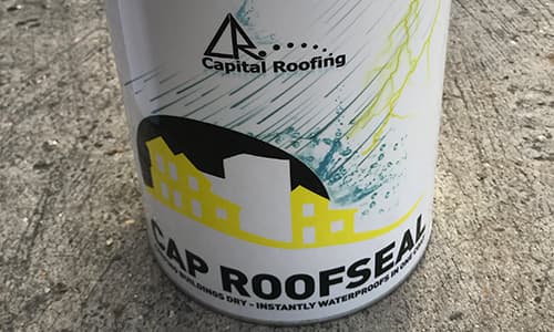 Cap Roofseal product being applied to a flat roof